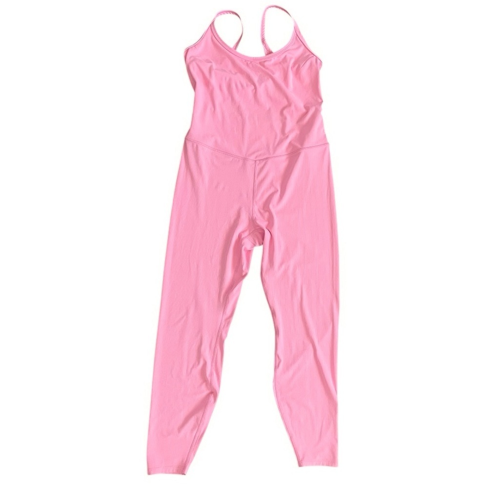 All In Motion Women's Ribbed Full Length Yoga Bodysuit Pink XXL activewear sport